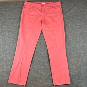 Peter Millar Mens 40 Fits 42x32 Pink Sateen 5 Pocket Stretch Pants Straight Golf